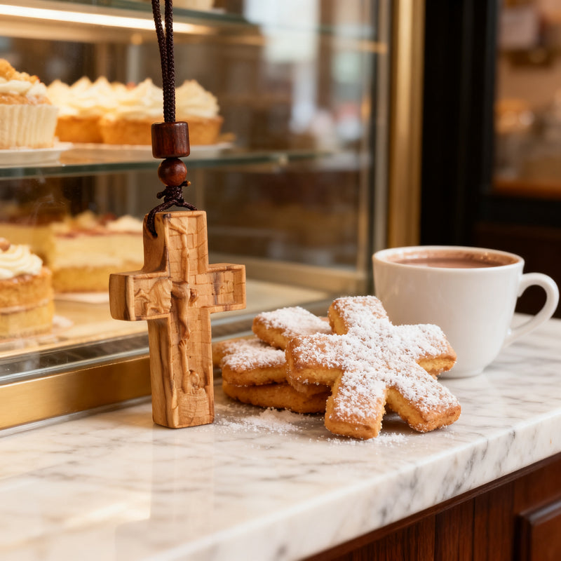 Wooden Savior Cross Necklace