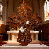 American Eagle Wooden Cross – God Bless America