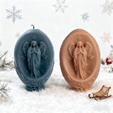 Oval Virgin Mary Scented Candle: A Sacred Blend of Devotion & Elegance