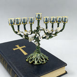 Vintage Vine & Flower 9-Branch Jewish Menorah