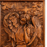🌟 Archangel Chamuel Wood Carving – Angel of Peaceful Relationships 🌟