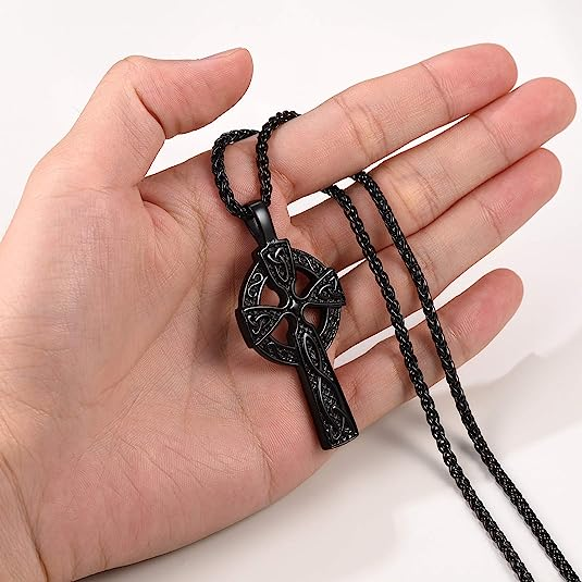 Stainless steel Celtic cross pendant necklace