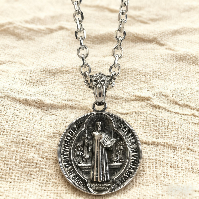 St. Benedict Home Blessing Titanium Steel Pendant