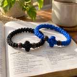 Adjustable Orthodox Prayer Rope Bracelet – Hand-Knotted Christian Prayer Cord with Wooden Beads