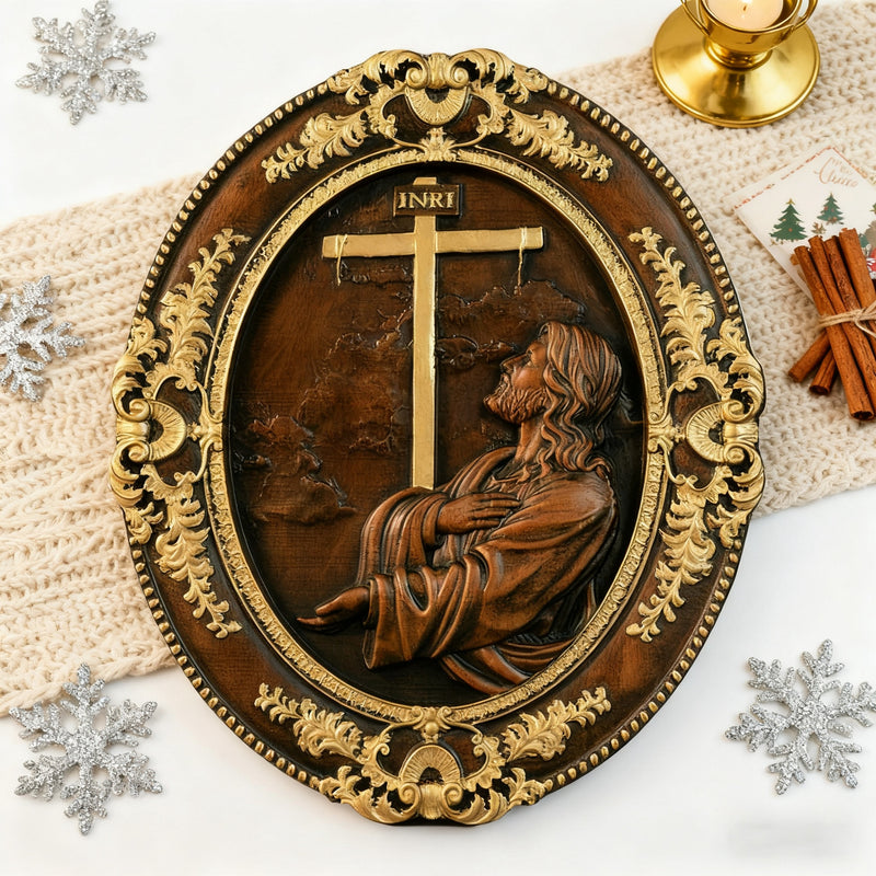 Jesus Hill Garten Gebet Plaque Holz schnitzerei