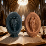 Oval Virgin Mary Scented Candle: A Sacred Blend of Devotion & Elegance