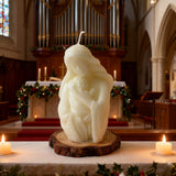 Virgin Mary holding the infant Jesus craft candle