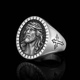 Jesus Crown of Thorns Signet Ring – Christian Faith Cross Ring