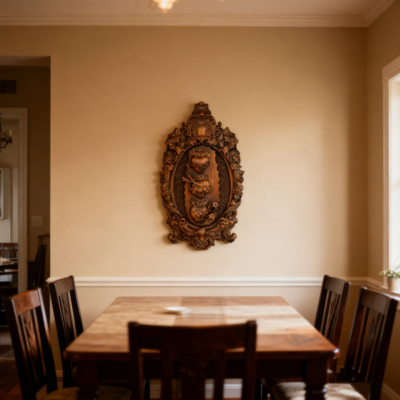 Drei heilige Herzen der Heiligen Familie Wand hängende Kunst arbeit Personal isierte religiöse Geschenk Holz dekor