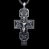 S925K Silver Orthodox Crucifixion Necklace