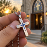 Starburst Cross Necklace – Silver Christian Pendant