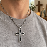 Modern Two-Tone Cross Necklace – A Bold Daily Reminder of Faith