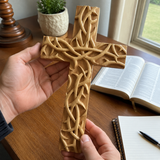 Hand-Carved Beechwood Crown of Thorns Wall Cross