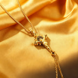 Golden St. Benedict Exorcism Cross - Blessings to you and your family