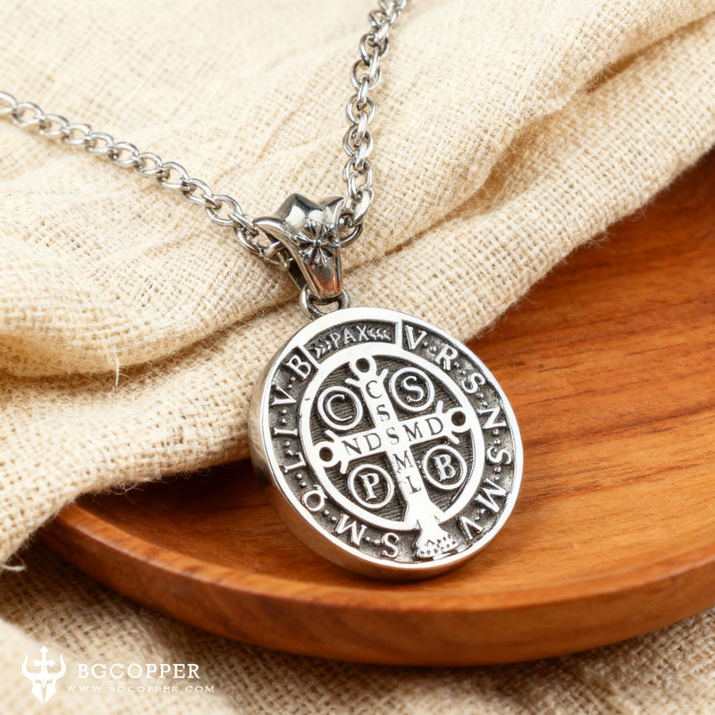 St. Benedict Home Blessing Titanium Steel Pendant