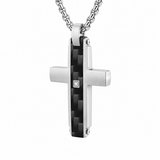 Modern Carbon Fiber Cross Necklace – A Bold Symbol of Faith & Strength
