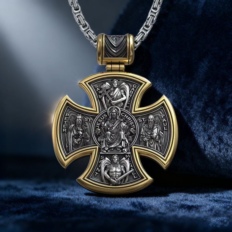 S925 sterling silver double-sided Jesus and Virgin Mary necklace