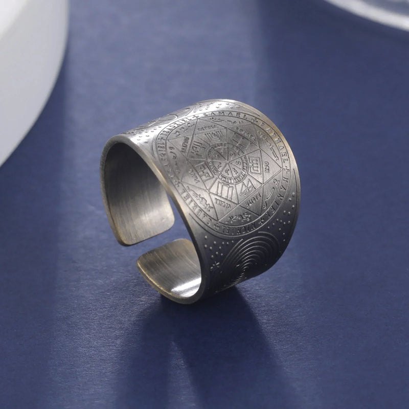 Seven Archangels Ring for Men Stainless Steel The Seal Of Solomon ...