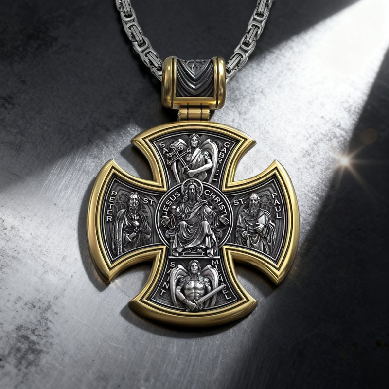 S925 sterling silver double-sided Jesus and Virgin Mary necklace