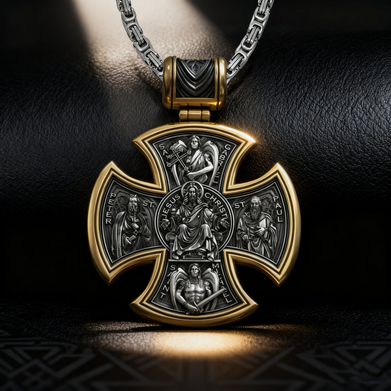 S925 sterling silver double-sided Jesus and Virgin Mary necklace