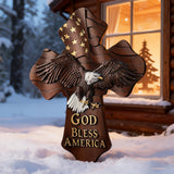American Eagle Wooden Cross – God Bless America