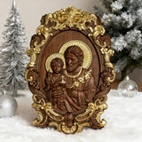“St. Joseph & Child Jesus” Hand-Carved Wood Icon – A Timeless Christian Gift for Father’s Day & Faithful Homes