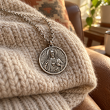 S925 Sterling Silver Sacred Heart of Jesus Medallion Necklace