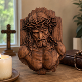 Jesus Crown of Thorns Beechwood Sculpture