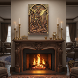Hand-Carved Archangel Saint Michael Wood Wall Plaque | Catholic Home Decor | Christian Wall Art