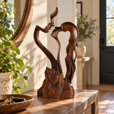 Hand-Carved Christian Love Sculpture – Wooden Couple Statue for Wedding & Anniversary Gift