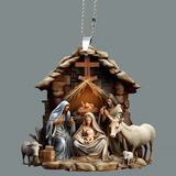 7 Styles Nativity Scene Acrylic Pendants | Christian Christmas Decor for Car Rearview Mirror, Backpack & More