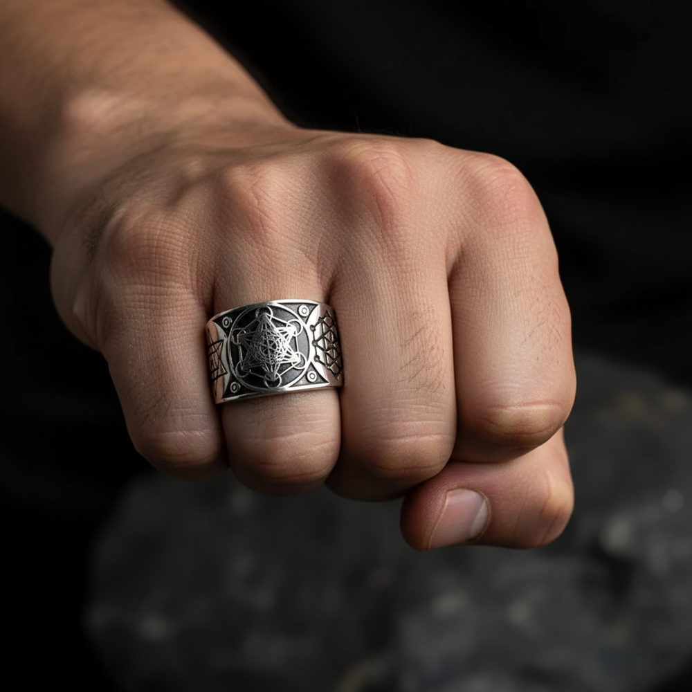 Archangel Metatron Life Angel Seal Adjustable Ring Solomon