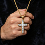 Textured Two-Tone Cross Necklace – Faith, Resilience & Rugged Elegance