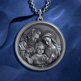 Holy Family S925K Sterling Silver Pendant Necklace