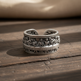 The Last Supper 925K Sterling Silver Open End Adjustable Ring