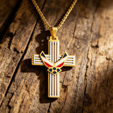 Wings of Faith Cross Necklace – Courage, Devotion & Patriotism