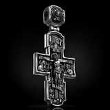 Orthodox S925K Silver Double-Sided Engraved Jesus Christ Crucified and Saints Orthodox Necklace