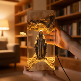 Virgin Mary Resin & Wood Night Light Ornament (Plug-in Version)
