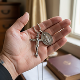 Jesus Cross and Virgin Mary Combination Necklace Pendant