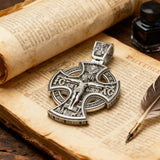 Double Sided 925 Sterling Silver Religious Pendant - Crucifixion of Christ & St. Michael Medal - Choose from 5 Chain Styles - Free Polishing Cloth