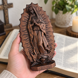 Our Lady of Guadalupe Hand-Carved Solid Beechwood Statue – Catholic Prayer & Home Blessing Decor