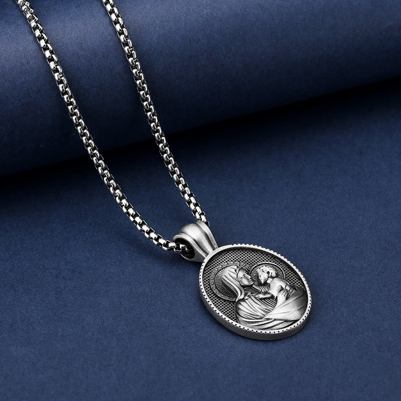 Blessed Virgin Mary Madonna and Infant Jesus Necklace
