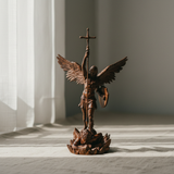 St. Michael the Archangel - Hand Carved Boxwood Sculpture - Spiritual Guardian for Prayer Spaces