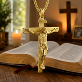 S925K Sandblasted Silver Jesus Crucifix Pendant