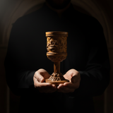 Boxwood "Last Supper" Chalice  Hand-Carved Communion Cup | Eternal Symbol of Redemption & Fellowship