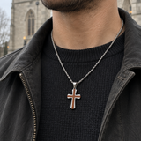 Christian Cross Necklace – Solid Rosewood & Titanium Steel Faith Pendant