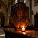 Bgcopper October Release | Beech Wood Sculpture of Jesus with Crown of Thorns — A Reminder of Love for Christmas