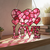 Love & Hearts Stained Glass Suncatcher: A Radiant Celebration of Love