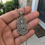 S925 Sterling Silver Sacred Heart of Jesus Pendant Necklace – Catholic Christian Faith Jewelry