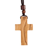 Wooden Savior Cross Necklace